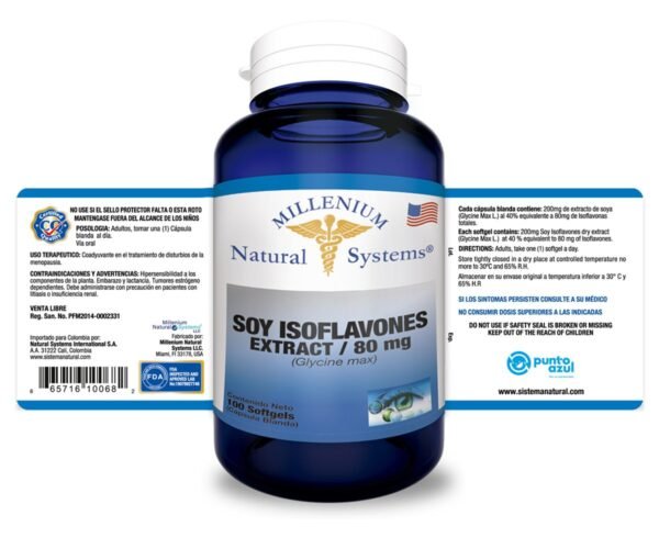2025/09/1000398998.jpg Soy Isoflavones Extract 80mg 100 Softgels - Natural Systems